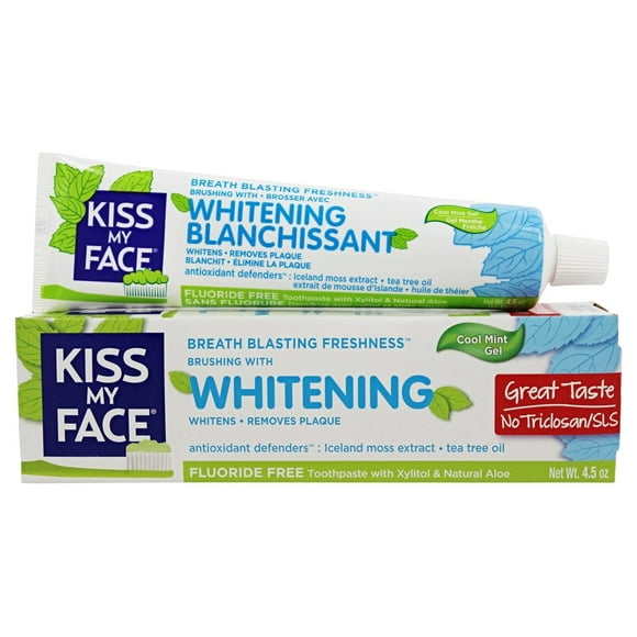 Kiss My Face - Whitening Toothpaste Gel Fluoride Free Cool Mint - 4.5 oz.