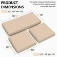 thumbnail image 2 of Snubbull 3 Pack Loveseat Cushion Set, 36" x 18" x 3" Waterproof Outdoor Chair Replacement Cushions for 4-Seater Wicker Rattan Patio Furniture, Sand, 2 of 6