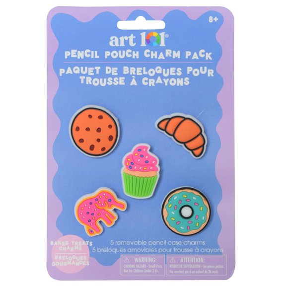 Art 101 Pencil Pouch Charm pack for Kids, Baked Treats Edition