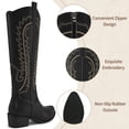 thumbnail image 4 of Ecetana Women's Cowboy Boots Embroidered Western Cowgirl Boots Chunky Heels, 4 of 6