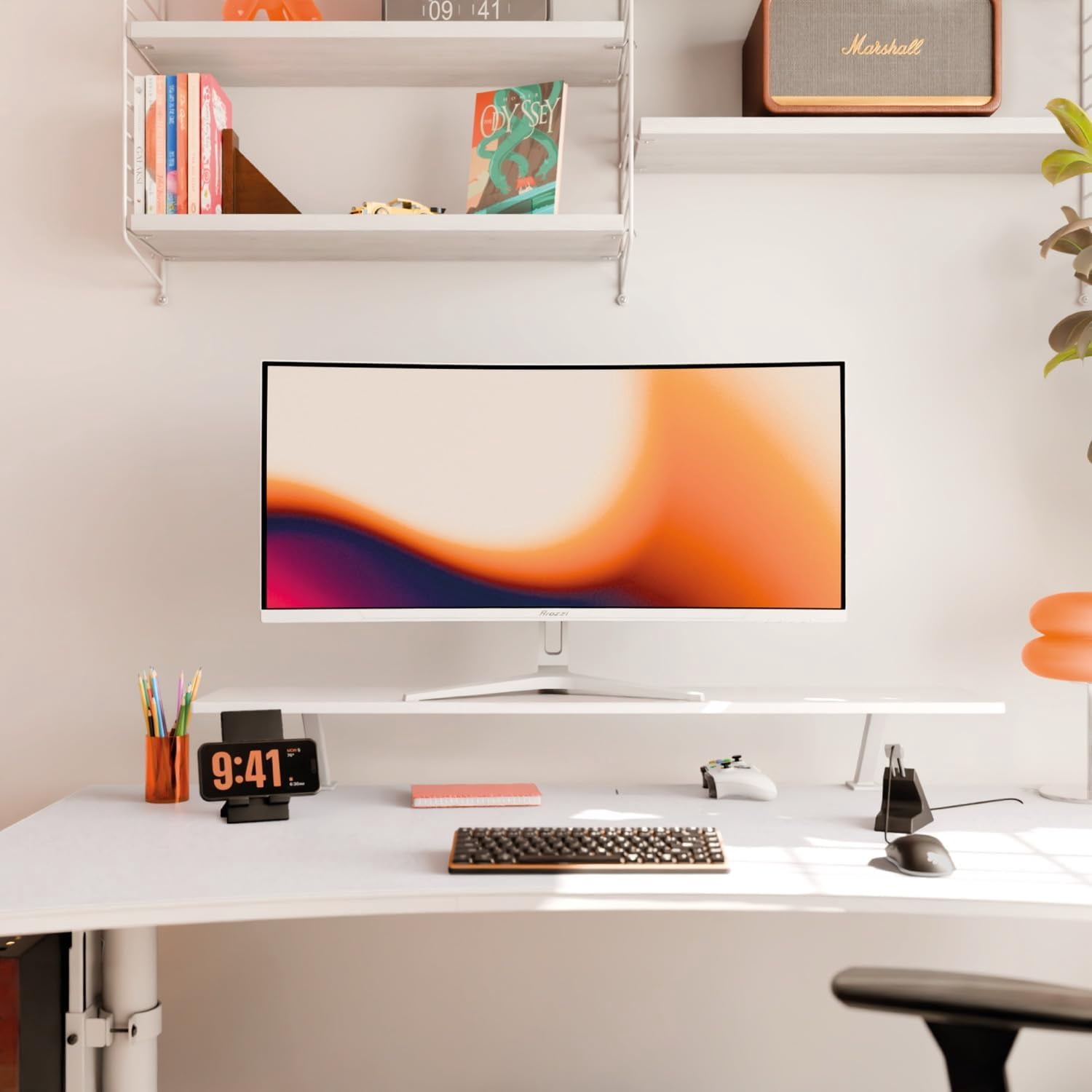 Arozzi Nova 34" Ultrawide Curved Gaming Monitor – VA, 3440x1440 UWQHD, 165Hz, 1ms, HDR10 – White