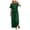 Dark Green, variant on 2 Piece Outfits for Women Summer Cotton Linen Sets Lounge Solid 3/4 Sleeve Embroidered Top Matching Causal Wide Leg Pants, S