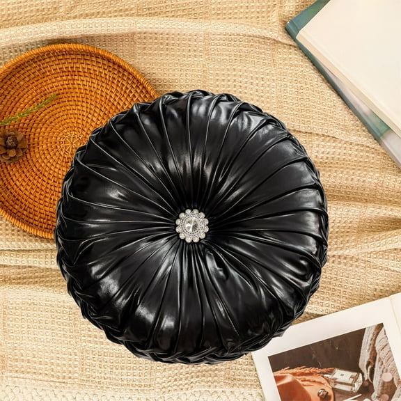 Eolstice Round Decorative Throw Pillow Cover, Windmill Pattern Textured Fabric, Sofa Bed Chair Cushion for Living Room Bedroom Seasonal Decor