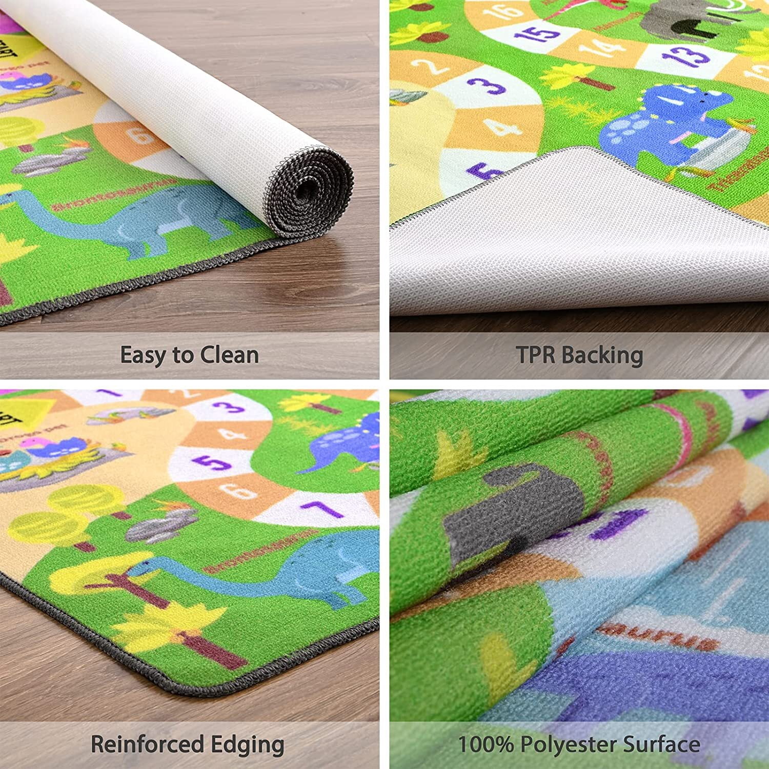 Dwelke Kids Rugs Animals Zoo Carpet Play Rug for Playroom ABC Educational Mat Alphabet Area Rug, 4'x6'