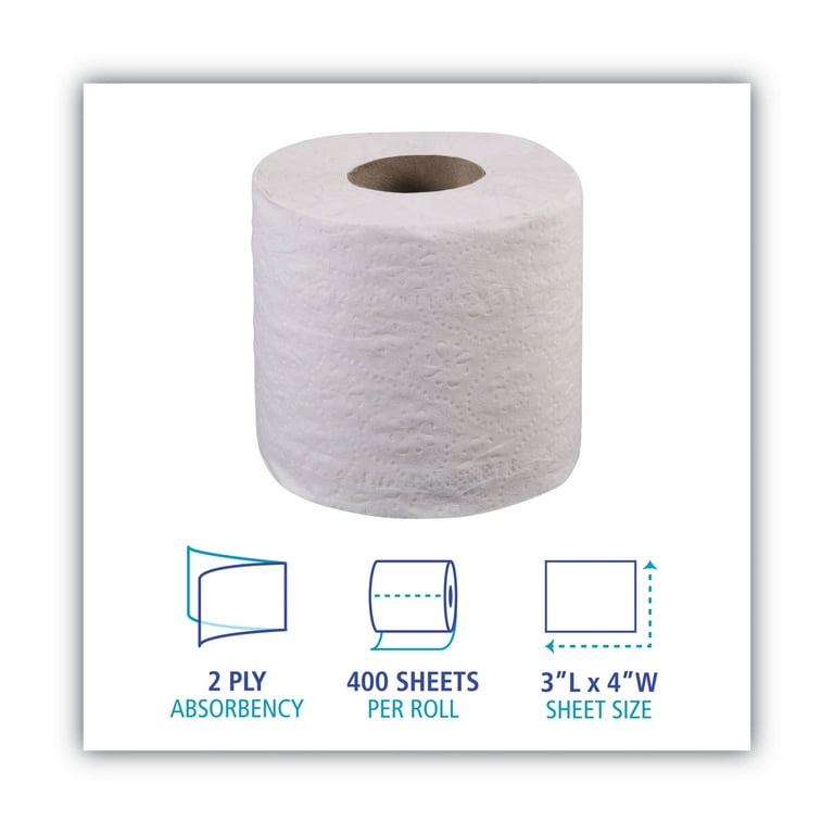 Individually Wrapped Toilet Rolls Boardwalk Two-Ply Toilet Tissue - 400 ...