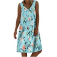 thumbnail image 2 of LOVZFMLL Robes Femmes Décontractées Imprimées Robe Débardeur Plage Col en V Poche Sans Manches Robes de Costume, 2 of 5
