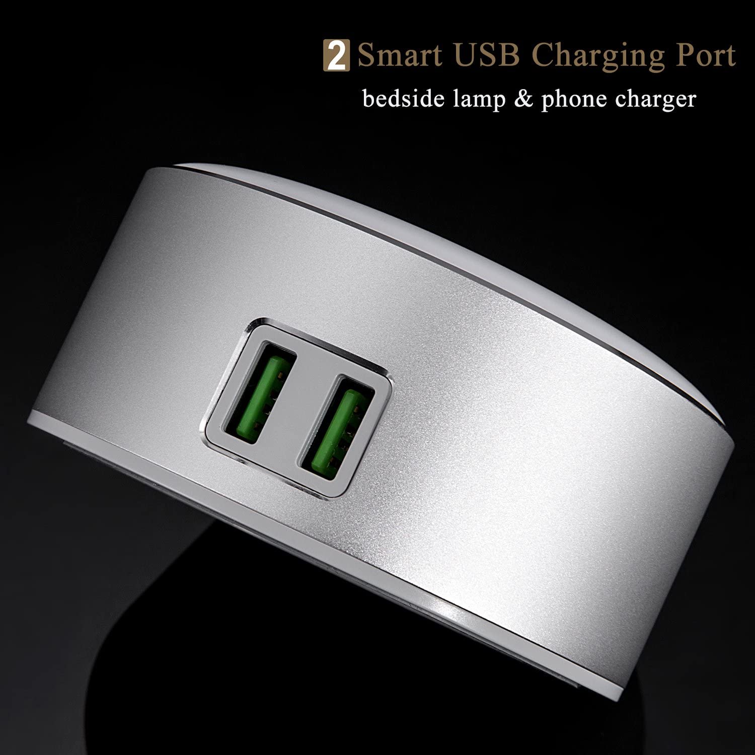 Uside Smart Led Desk Lamp Phone Charger Dimmable Bedside Lamp Nightstand Lamp With 3 Level Brightness Touch Sensitive Walmart Canada