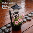 thumbnail image 5 of DJGIFI Solar Lamp Post Light with Planter, 1-Pack LED Outdoor Floor Lamp, Waterproof 3000K Warm White, 29.5in Tall, Matte Black, 5 of 6