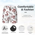 thumbnail image 5 of Lsque Mens Swim Trunks Red Snake Pattern - Bathing Suit Compression Liner - Beach Swim Shorts Swimwear - (S-3XL) - Stretch Quick Dry -XX-Large, 5 of 9