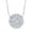 Silver, variant on Jewelry Women's Crystal Encrusted Disc Stainless Steel Necklace - 16"