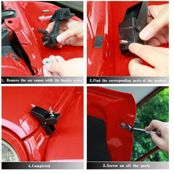 Locking Hood Catch Latch Buckle Pins Lock For 2007-17 Jeep Wrangler JK JKU USA