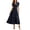 Blue, variant on Women's Elegant Satin Pleated Midi Dress V Neck Collar Short Sleeve Ruched Wedding Guest Dresses (Red M)