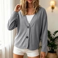 thumbnail image 2 of GEWSEY Women Corduroy Button Down Shacket Jacket V Neck Long Sleeve Casual Oversized Lightweight Cardigan Coat with Pockets (Grey, XXL), 2 of 9