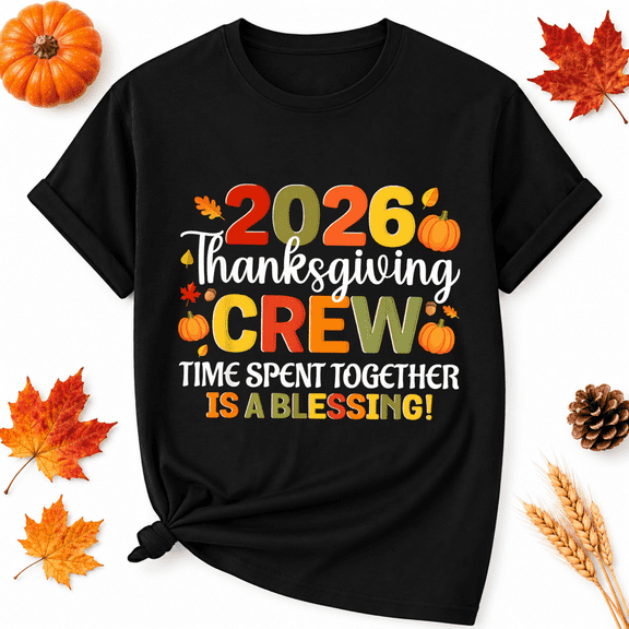 KeHetSoft Thanksgiving Crew 2026 Cotton Graphic Unisex T-Shirt