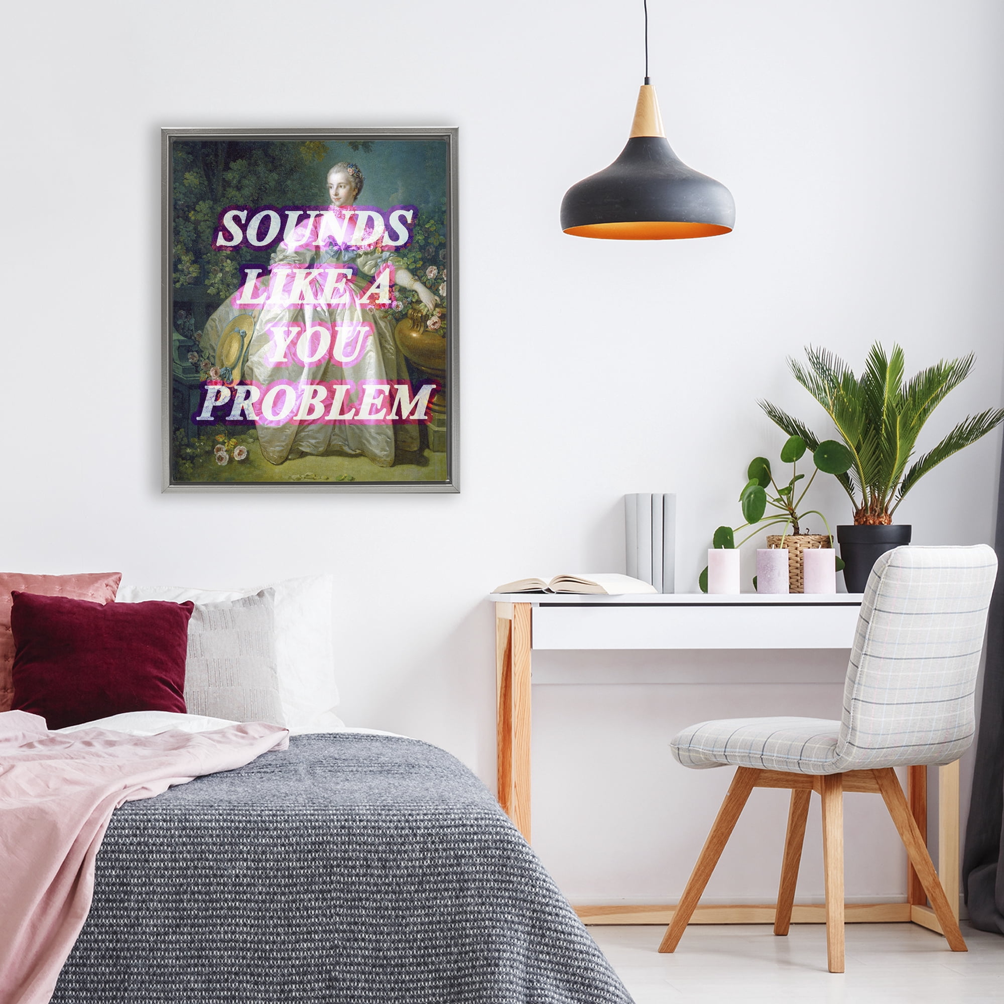 Sounds Like A You Problem Gray Framed Floater Canvas Wall Art, design by Lil' Rue