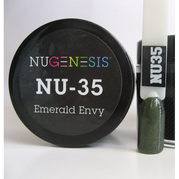 NUGENESIS Nail Color Dip Dipping Powder 1oz/jar - NU35 Emerald Envy