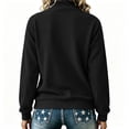 thumbnail image 5 of Hurxie Womens Quarter Zip Pullover Casual Long Sleeve Shirts Half Zip Sweatshirt Trendy Spring Clothes Black,S, 5 of 6