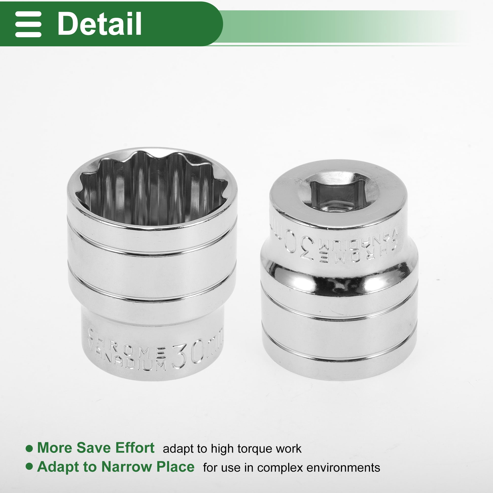 Unique Bargains Universal Impact Socket 42mm Durable Chrome Vanadium Steel 1pc 30mm ID