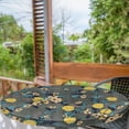 thumbnail image 2 of Ambesonne Floral Boho Fitted Round Tablecloth, Summer Flowers Leaves, 36"- 40" Diameter, Yellow Dark Turquoise, 2 of 5