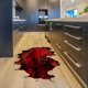 thumbnail image 4 of Halloween Horror Skeleton Red Man Living Room Home Floor Decoration Stickers, 4 of 9