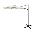 thumbnail image 1 of FLAME&SHADE 10 ft Cantilever Offset Outdoor Patio Umbrella with Base Stand Rotate and Tilt - Ivory, 1 of 7