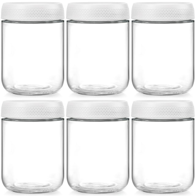 Frascos de vidrio NETANY, paquete de 6 unidades, 473 ml, con tapas herméticas para almacenamiento de alimentos