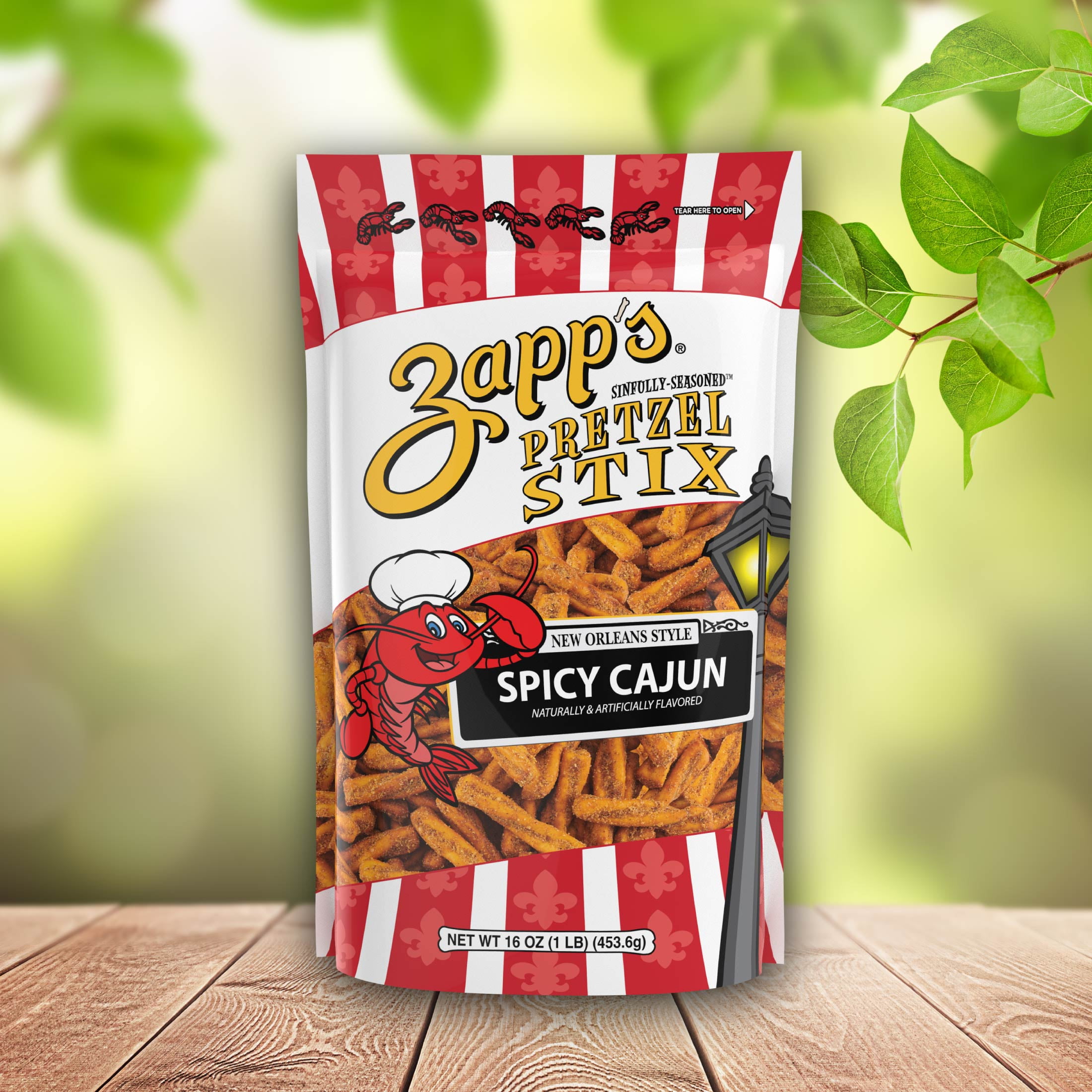 Zapp's Spicy Cajun Pretzel Stix, Crunchy New Orleans Style Snack