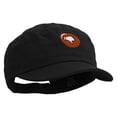 thumbnail image 5 of Thumbs Down Emoji Embroidered Enzyme Regular Solid Army Caps - Black OSFM, 5 of 5