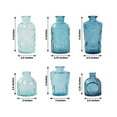 thumbnail image 4 of BalsaCircle 6 Mixed Blue Glass Flower Vases Embossed Vintage Design Party Events Home Decorations Supplies, 4 of 7