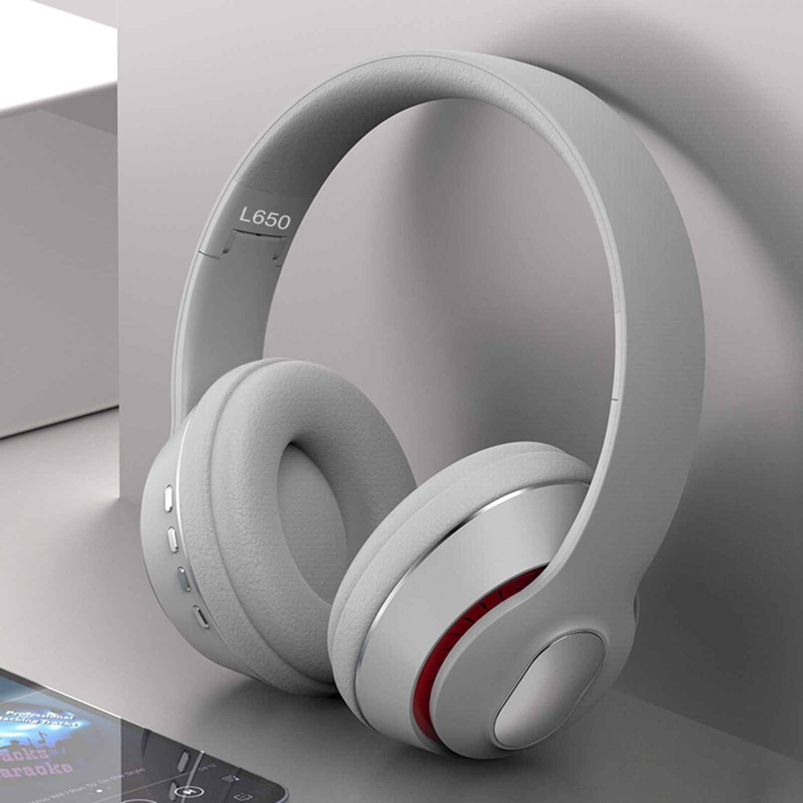 Bluetooth Headset, Wireless Headset with Noise Cancelling Microphone & Mic Mute, 55Hrs Working Time On Ear Bluetooth V5.3 Headphones for Cell Phones Laptop Computer,White