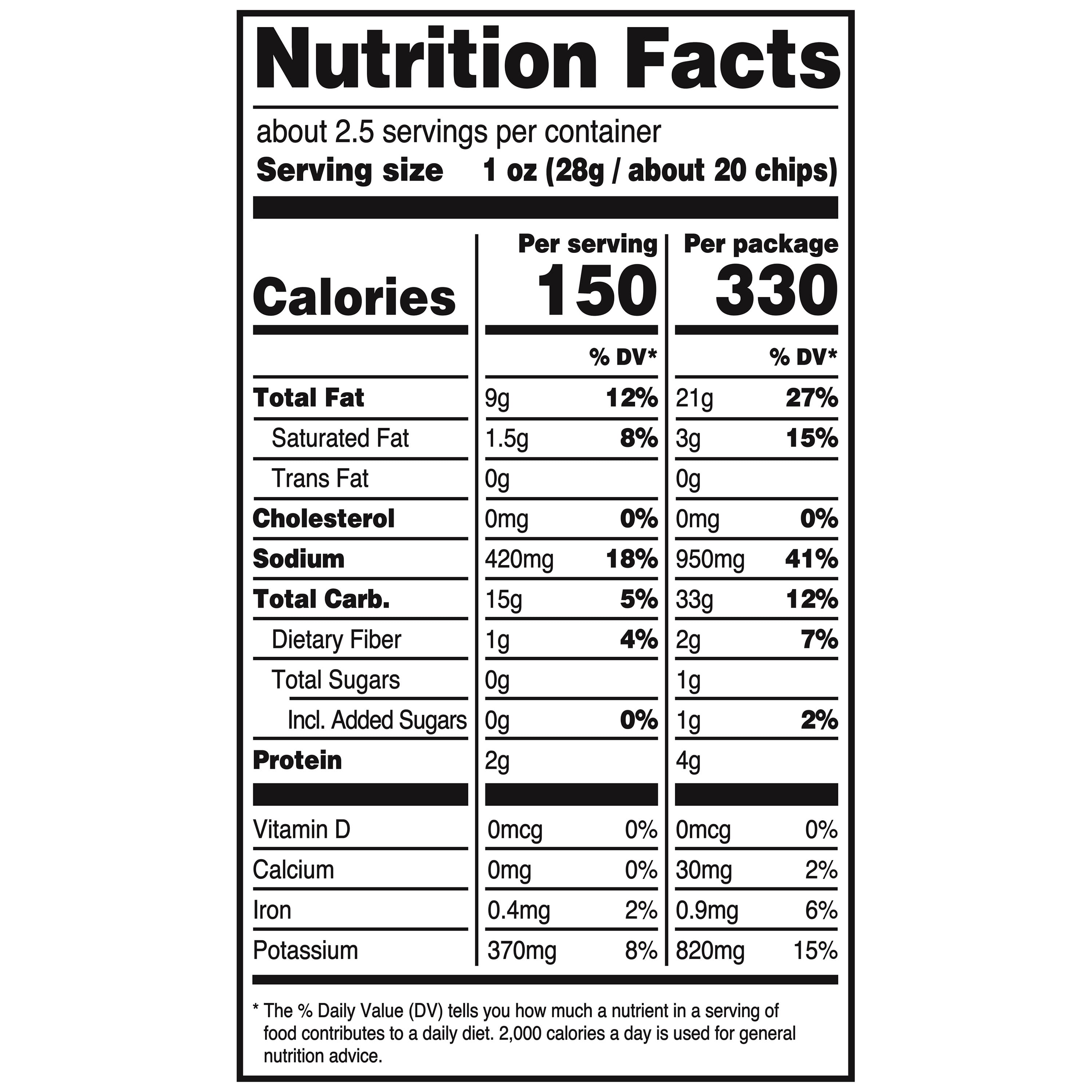 Great Value Chile Limon Flavored Potato Chips, 2.25 oz, 24 Count
