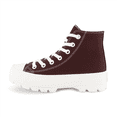 thumbnail image 3 of Cushionaire Vespa Women's Chunky Canvas High Top Sneakers with Memory Foam and Side Zipper, Platform Lug Sole Fashion Shoes for Women, 3 of 5