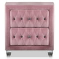 thumbnail image 2 of Furniture of America Cyndi Fabric Upholstered Pink Nightstand and Care Kit, 2 of 12