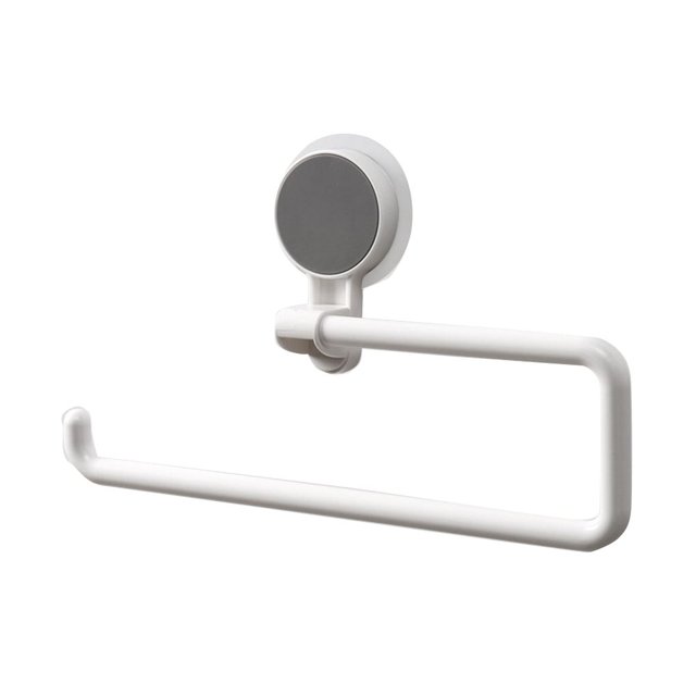 Yuarrent Soporte de papel higiénico, gancho para toallas de cocina, estante con ventosa para baño, organizador giratorio para rollo de papel Organizadores de utensilios de cocina