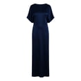 thumbnail image 5 of Karymi Womens Dresses Satin Maxi Dress, Crew Neck Batwing Half Sleeve Loose Draped Flowy Floor Length Elegant Evening Formal Gown Sundress, 5 of 5