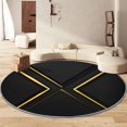 thumbnail image 1 of Round Rugs 4' x 4' Washable Round Area Rug, Marble Water Ripple Lines Non-Slip Circle Rugs Low-Pile Floor Carpet, Soft Dark Gray Printed Rug for Living Room Bedroom, 1 of 7