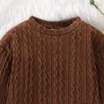 thumbnail image 5 of Ulanda Newborn Baby Girl Boy Sweater Knit Oversized Pullover Sweatshirt Romper (Brown, 3-6 Months), 5 of 5