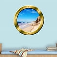 thumbnail image 2 of VWAQ Sandy Beach Porthole 3D Ocean Wall Decal Peel And Stick Decor VWAQ-GP32 (14" Diameter), 2 of 3