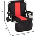 thumbnail image 4 of Foldable Stadium Seat Portable Folding Stadium Chairs Padded Bleacher Seat Cushion Bleacher Chair with Armrest and Cup Holder, 4 of 14