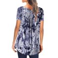 thumbnail image 4 of EGNMCR Summer Tops for Women Fashion Tunic Short Sleeve V Neck Printed Botton Casual Loose Soft T-Shirt Pullover Blouse Tops Spring/Summer Sale Clearance, 4 of 7