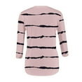 thumbnail image 3 of cfhntfmh Womens 3/4 Sleeve Tops Crewneck Tie Dye Striped Printed Trendy T Shirts Casual Basic Spring Fall Clothes Tunic Blouses Womens Clothes, 3 of 4