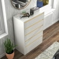 thumbnail image 4 of Furniture of America Kaol Modern Wood 5-Drawer Chest in White, 4 of 5