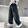 thumbnail image 4 of Boys Baggy Jeans Kids Casual Wide Leg Cargo Jeans Elastic Waist Denim Pants with Pockets Y2K Jean Pants Loose School Trousers, 4 of 7