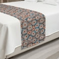 thumbnail image 2 of Abstract Bed Runner, Concentric Circles Hand Drawn with Dashes, Decorative Accent Bedding Scarf for Hotels Homes and Guestrooms, Queen, Dark Peach Sky Blue, by Ambesonne, 2 of 2