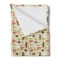 thumbnail image 2 of Cartoon Soft Flannel Fleece Blanket, Forest Doodle with Bears Hedgehog Fox Trees Mushrooms Fairy Fantasy World Happiness, Cozy Plush for Indoor and Outdoor Use, 50" x 70", Multicolor, by Ambesonne, 2 of 5