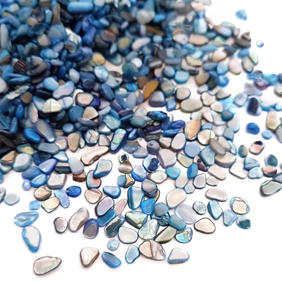 2 Pack Natural Crushed Mother of Pearl Shells - 2.2 lbs Light Cobalt Blue Mosaic Fragments, 3-6mm Irregular Sea Shell Gravel for Vase Filler, Resin Art, Crafts & Home Decor