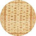 thumbnail image 1 of Ahgly Company Indoor Round Abstract Mustard Yellow Oriental Area Rugs, 8' Round, 1 of 6