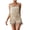 Gold, variant on Women Tassels Sling Jumpsuits V Neck Slingback Feather Embroidery Dress Summer Party Night Club Bodysuit
