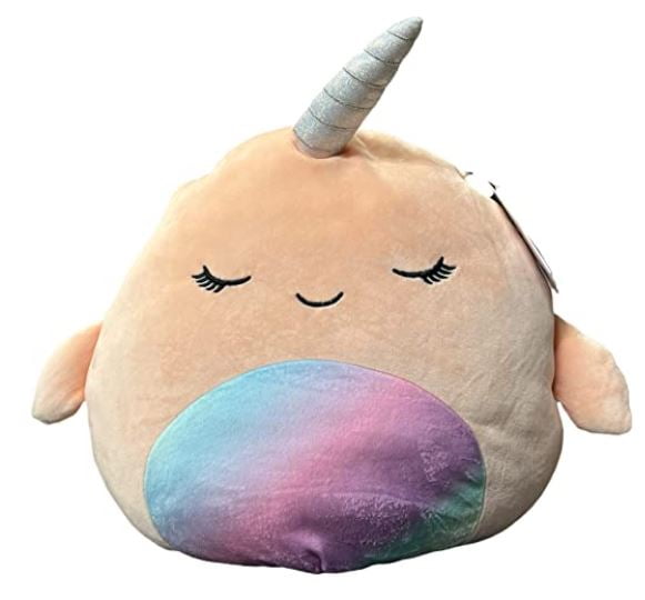 14 Inch Evie the Narwhal Rainbow Belly Plush Squishy Toy in Nepal at