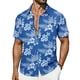 thumbnail image 2 of Ceisia Men's Tropical Floral Print Short Sleeve Button Down Hawaiian Shirt for Beach Vacation Sky Blue XXXXXL Gifts, 2 of 7